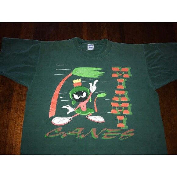 Miami Hurricanes Marvin Martian Vintage 90s Single Stitch T Shirt XL - Picture 5 of 11